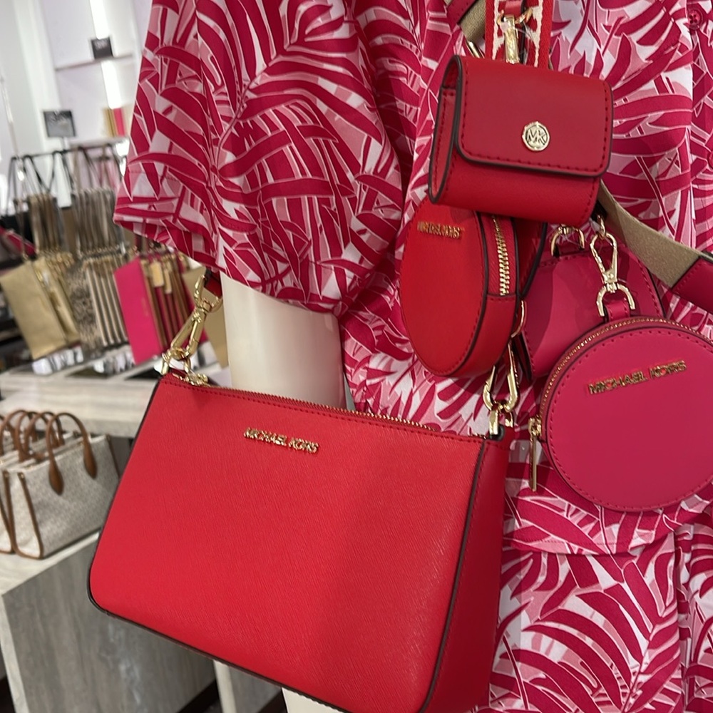 MICHAEL KORS JET SET TRAVEL SMALL SHOULDER CROSSBODY WITH TECH ATTCH AIRPOD  MK - Picture 16 of 16